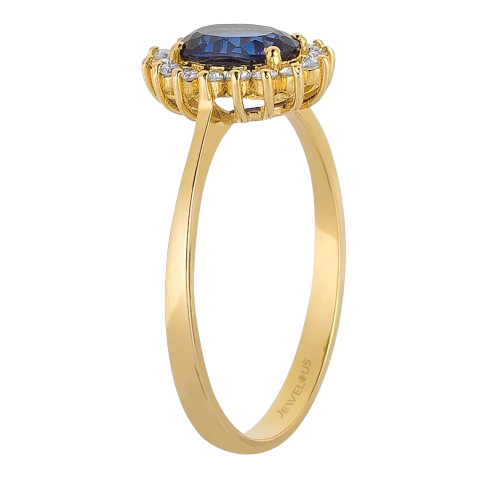 1.10 Karat Pırlanta Safir Taşlı Yüzük